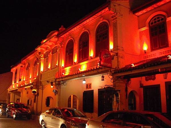 Melaka Jonker Street nach Sonnenuntergang